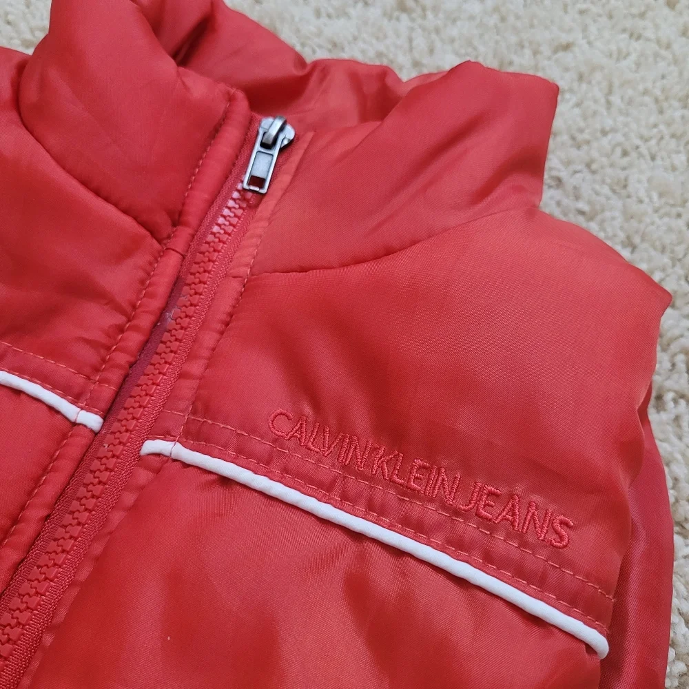 Calvin Klein Jeans 3T Red Puffer Vest Toddler Boys Full Zip